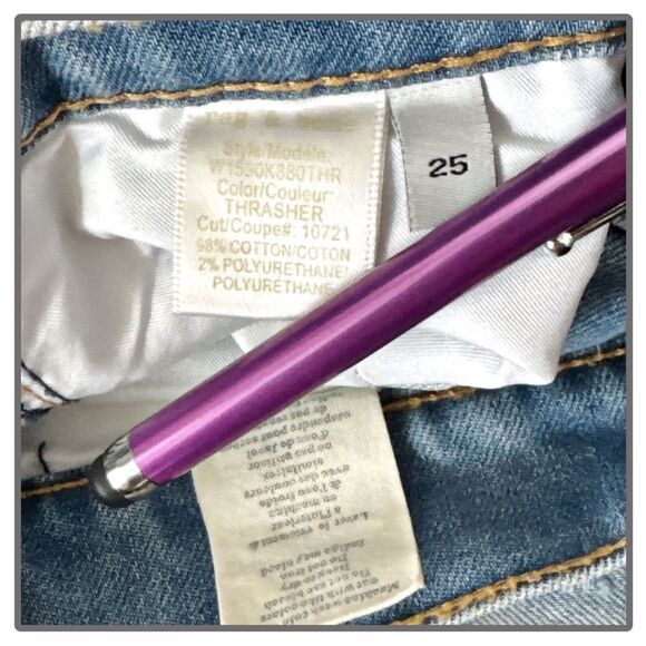 Rag & Bone The Dre Boyfriend Skinny Jean Thrasher Size 25 $295 - Picture 15 of 16